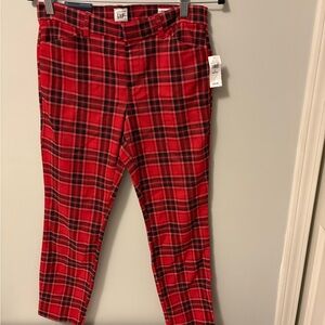 GAP Vibrant Red Checkered Trousers
